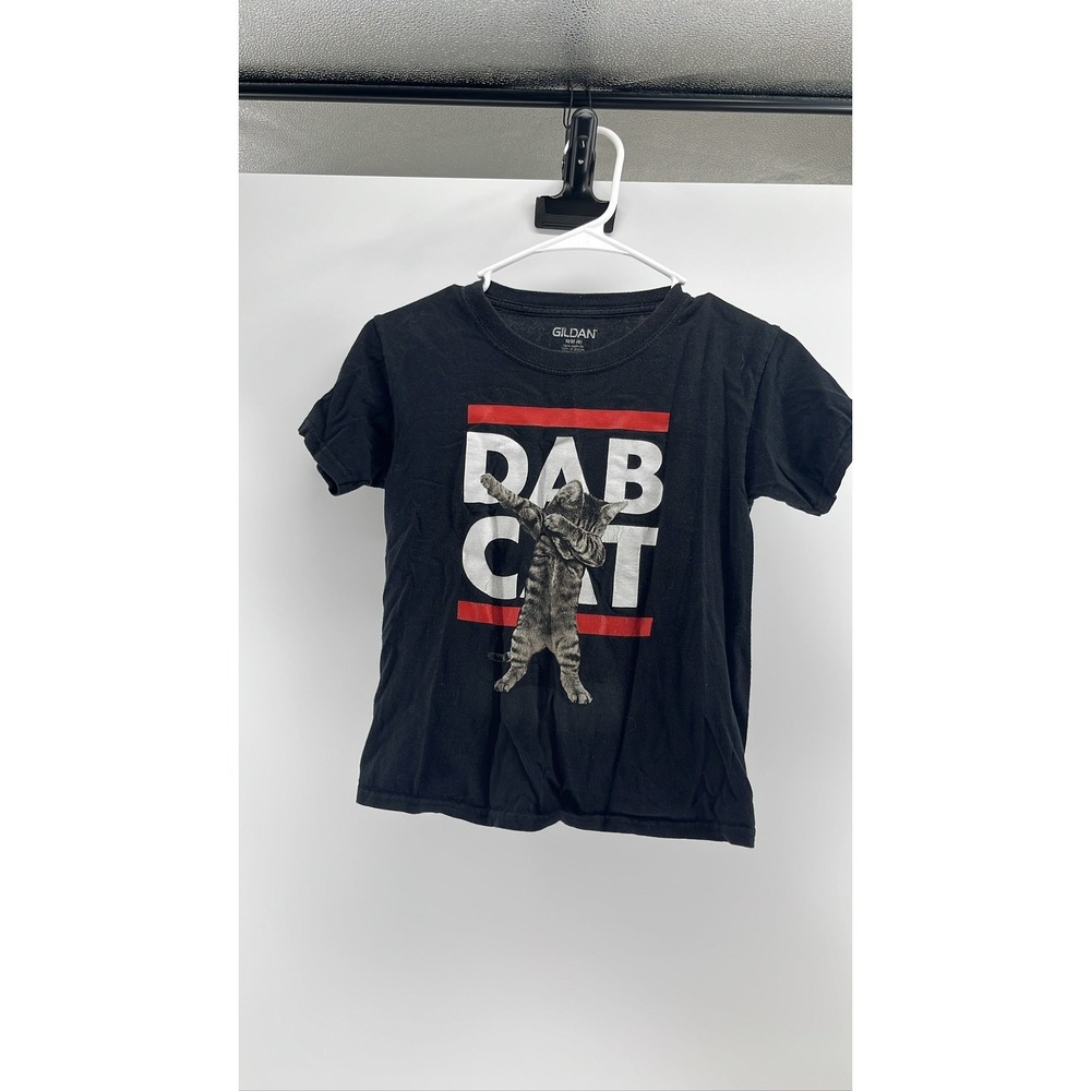 GILDAN Cat Graphic Tee Youth M (8)‎ Black Kitten Meme